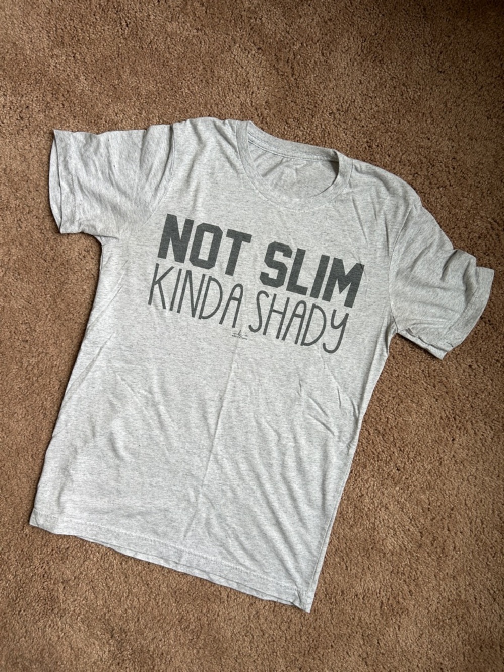 Graphic Short Sleeve Tee - Light Gray "Not Slim Kinda Shady"